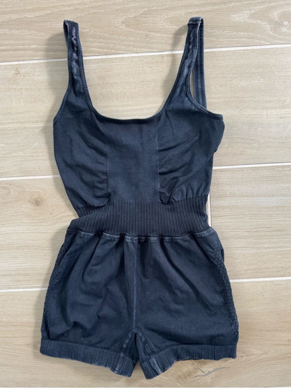 Black Sleeveless One-Piece Romper